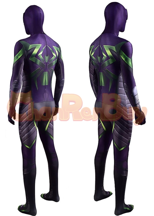 Spider Man Miles Morales Costume Purple Reign Suit Cosplay Bodysuit