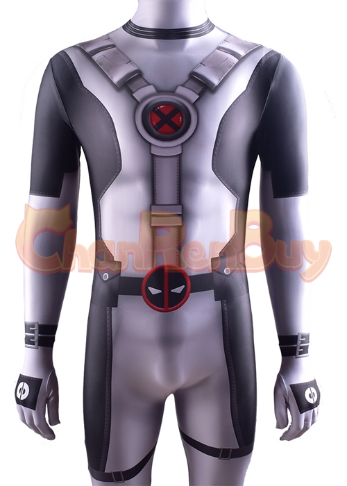 X-Force White Deadpool  Costume Cosplay Bodysuit