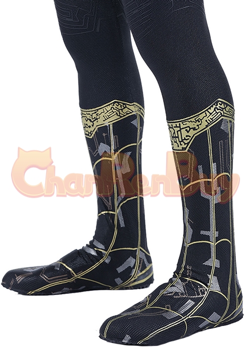 Spider Man 3 No Way Home Black Gold Suit Costume Cosplay Bodysuit
