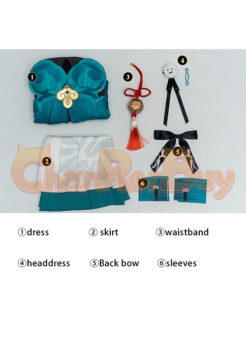 Honkai Star Rail Qingque Costume Cosplay Suit Dress