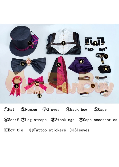 Genshin Impact Lyney Costume Cosplay Suit