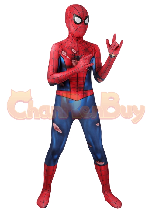 Marvel's Spider-Man Costume Bodysuit Classic Suit Damaged Peter Cosplay for Kids