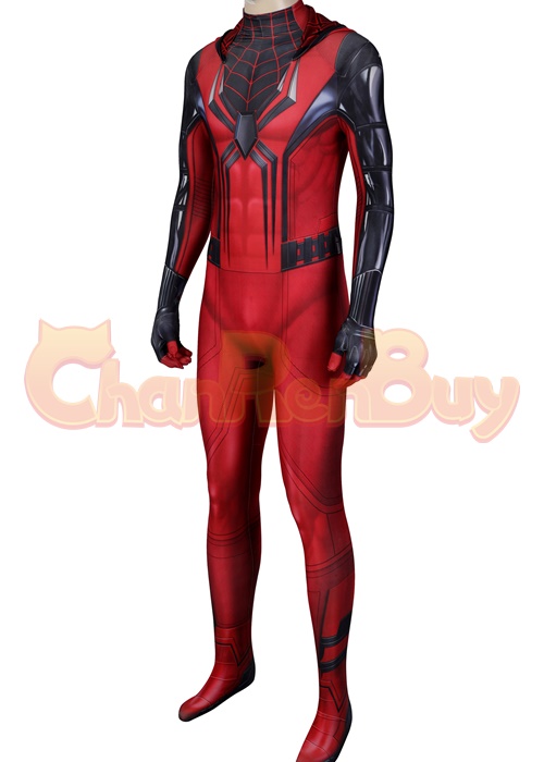 Miles Morales Crimson Cowl Suit Spider Man Costume Cosplay Bodysuit