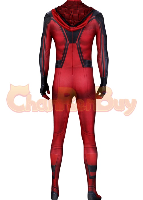 Miles Morales Crimson Cowl Suit Spider Man Costume Cosplay Bodysuit