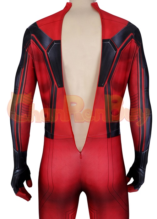 Miles Morales Crimson Cowl Suit Spider Man Costume Cosplay Bodysuit