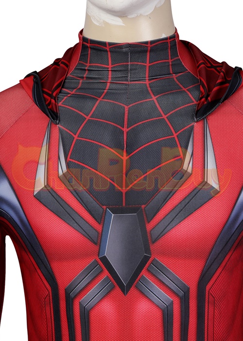 Miles Morales Crimson Cowl Suit Spider Man Costume Cosplay Bodysuit