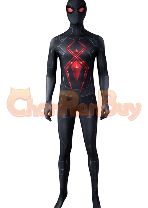 Spider Man Costume Dark Suit Cosplay Bodysuit