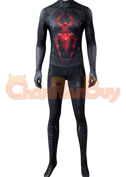 Spider Man Costume Dark Suit Cosplay Bodysuit