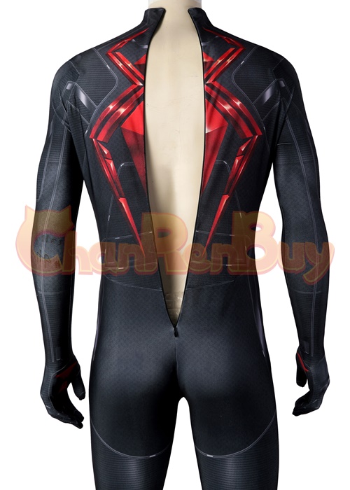 Spider Man Costume Dark Suit Cosplay Bodysuit