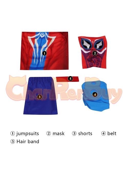 Spider-Man India Pavitr Prabhakar Bodysuit Costume Across the Spider-Verse Cosplay Suit 