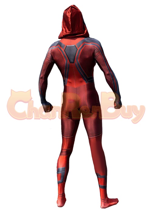 Spider-Man Miles Morales Crimson Cowl Suit Costume Cosplay Bodysuit for Adult Kid