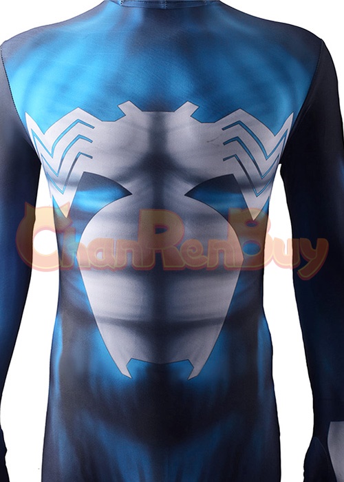 Venom Spider Man Blue Symbiote Suit Costume Cosplay Bodysuit for Adult Kid