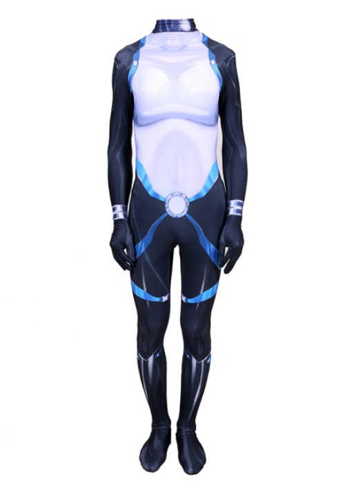 X Men Domino Neena Thurman Costume Cosplay Bodysuit