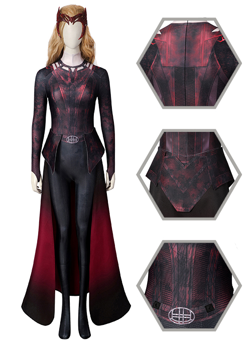 Madness Scarlet Witch Costume Dr. Strange in the Multiverse of Wanda Cosplay Jumpsuit