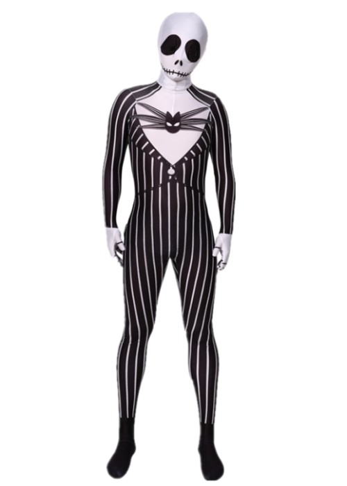 The Nightmare Before Christmas Jack Skellington Costume Halloween Cosplay Bodysuit