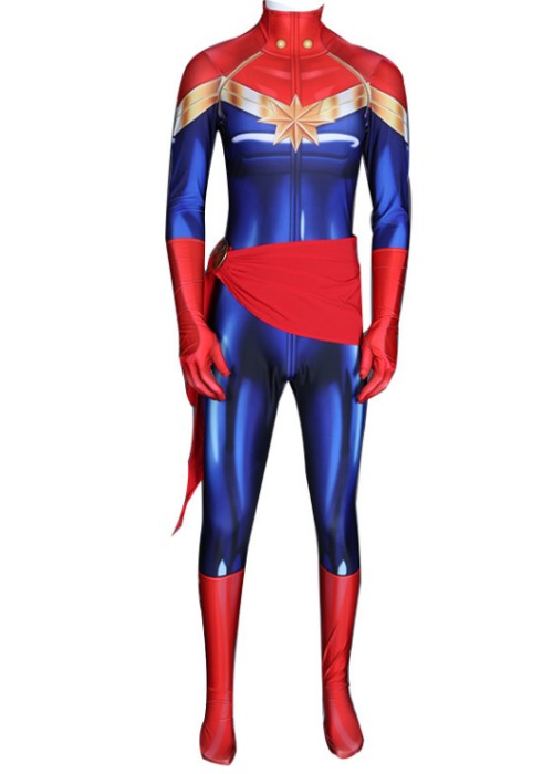 Avengers Endgame Captain Marvel Costume Carol Danvers Cosplay Bodysuit