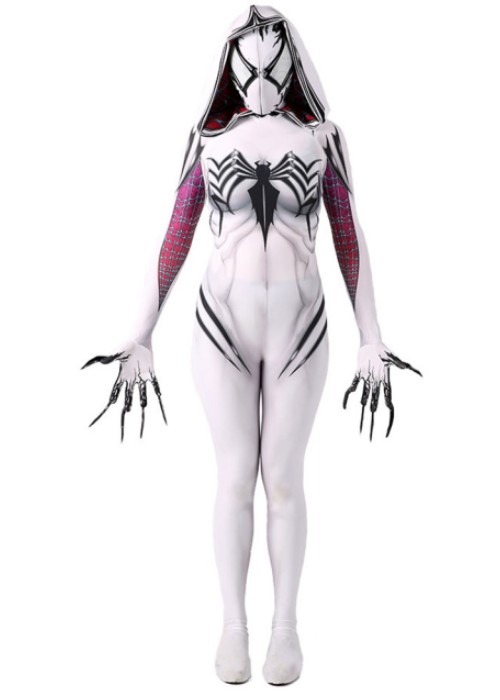 Venom Spider Gwen Costume Stacy Cosplay Bodysuit White Ver.
