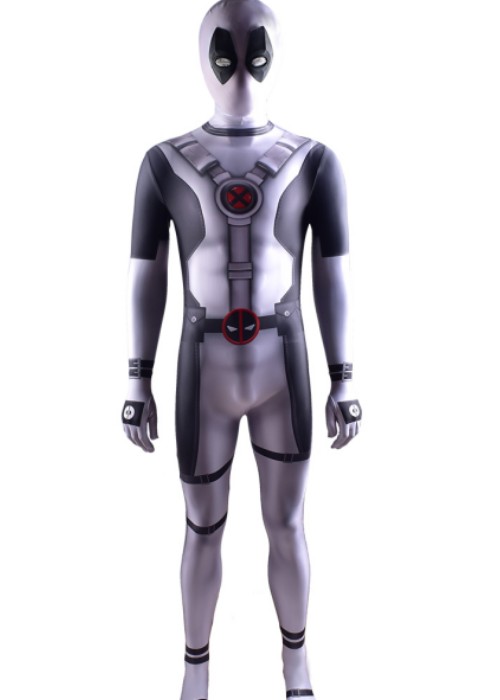 X-Force White Deadpool  Costume Cosplay Bodysuit