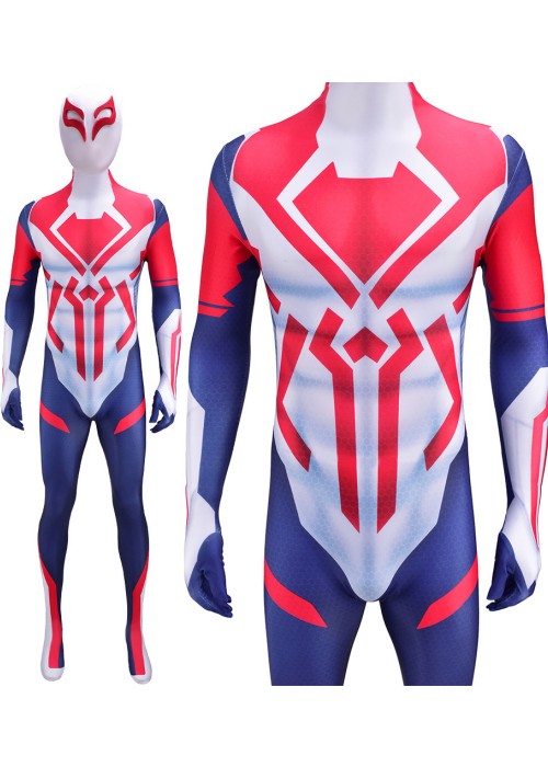Spider Man 2099 Costume Miguel O'Hara Cosplay Bodysuit White Ver.