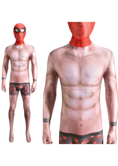 PS4 Spider Man Costume Undies Suit with Shorts Mask Cosplay Bodysuit