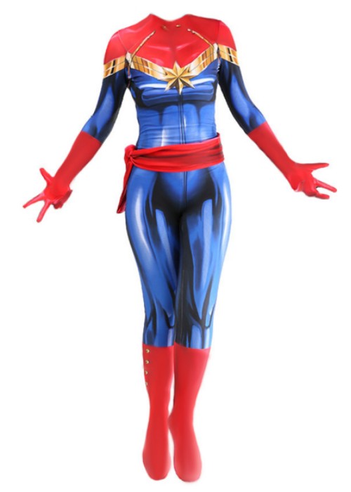 Avengers Endgame Captain Marvel Costume Cosplay Bodysuit