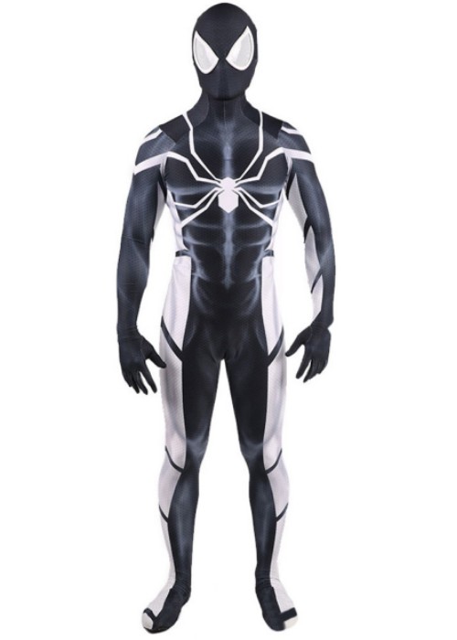 PS4 Spider Man Costume Black Future Foundation Suit Cosplay Bodysuit ...