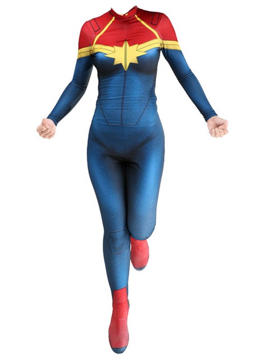 Captain Marvel Costume Carol Danvers Cosplay Bodysuit Ver.2