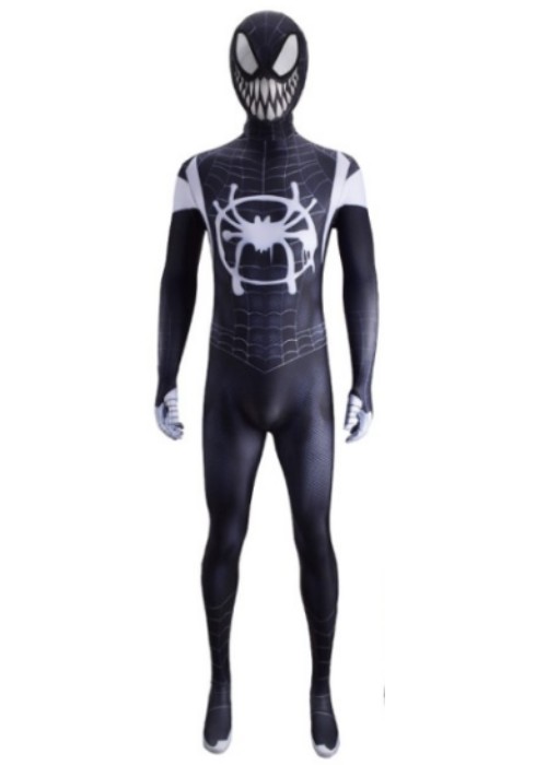 Spider Man Venom Symbiote Miles Morales Costume Cosplay Bodysuit