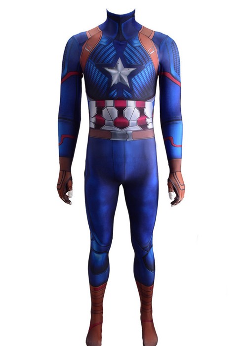 Avengers 2 Captain America Costume Steve Rogers Cosplay Bodysuit