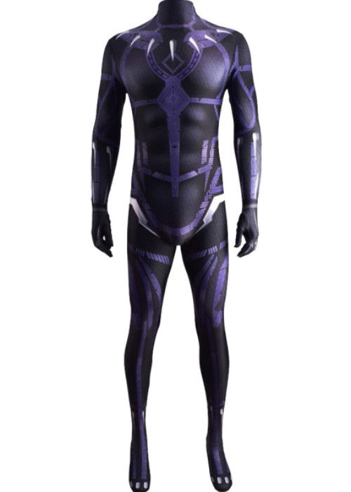 Black Panther Costume T'Challa Cosplay Bodysuit Purple Ver.