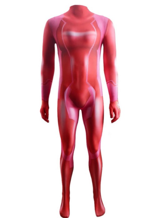 Metroid Samus Aran Zero Costume Red Cosplay Bodysuit