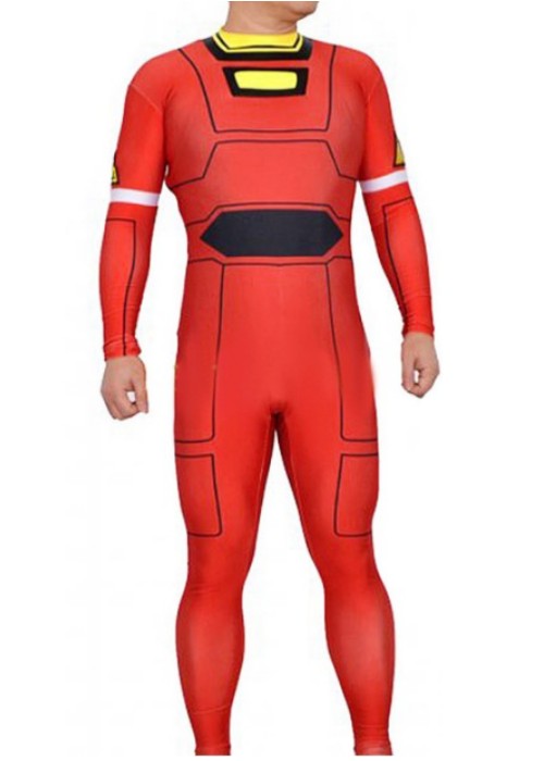 Power Rangers Red Jungle Fury Costume Cosplay Bodysuit