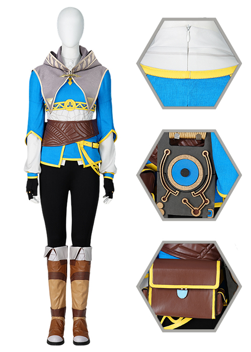 The Legend of Zelda Princess Zelda Costume Cosplay Suit with Cloak Breath of the Wild Outfit