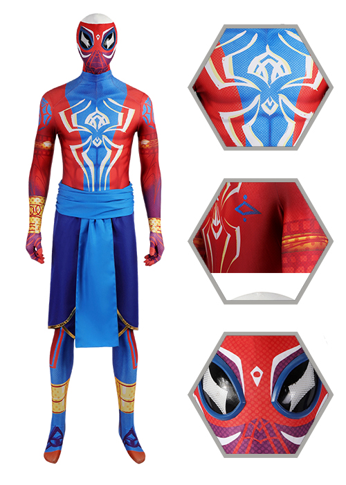 Spider-Man India Pavitr Prabhakar Bodysuit Costume Across the Spider-Verse Cosplay Suit 