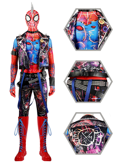 Spider-Man: Across the Spider-Verse Spider-Punk Costume Cosplay Suit Hobie Brown Suit