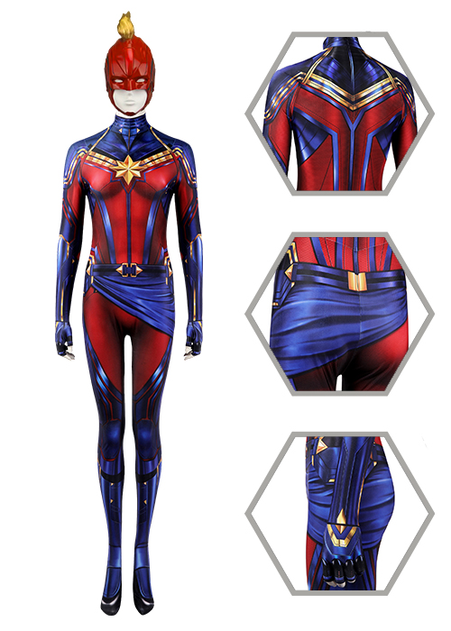 Captain Marvel Carol Danvers Bodysuit Costume Cosplay Avengers: Endgame Suit 