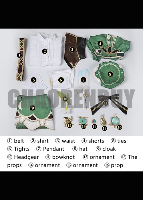 Venti Costume Genshin Impact Cosplay Suit Shoes Wig Outfit-Chaorenbuy Cosplay