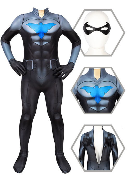 Nightwing Costume Son of Batman Cosplay Suit Kids Size-Chaorenbuy Cosplay