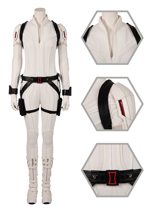 Black Widow Costume Natasha Romanoff  Cosplay Suit Boots Outfit White Version-Chaorenbuy Cosplay