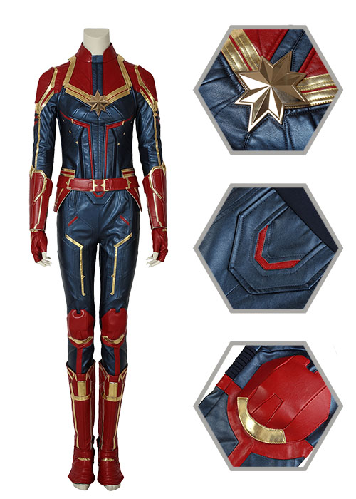 Captain Marvel Costume Carol Danvers Cosplay Suit-Chaorenbuy Cosplay
