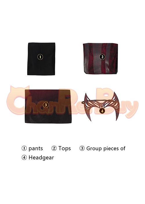 Wanda Scarlet Witch Costume Doctor Strange in the Multiverse of Madness Cosplay Suit Ver 2