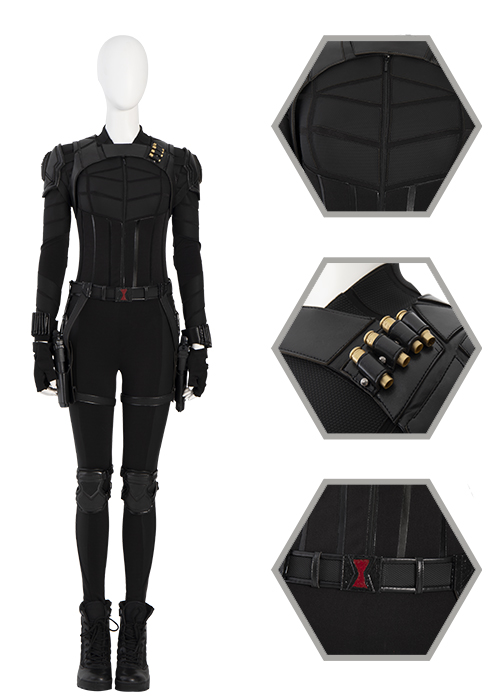 Yelena Belova Costume Black Widow Cosplay Black Suit Boots Outfit-Chaorenbuy Cosplay