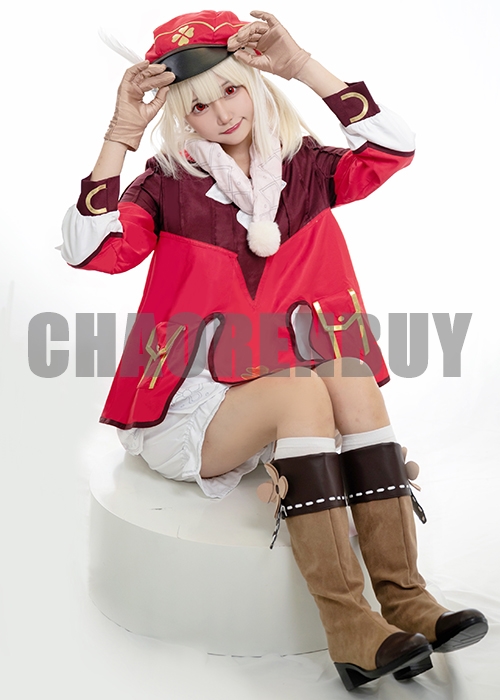 Genshin Impact Klee Costume Cosplay Suit Boots Wig Outfit-Chaorenbuy Cosplay