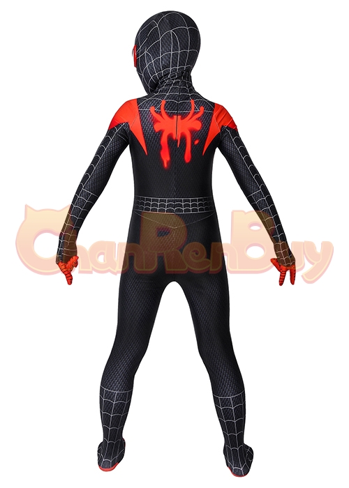 Miles Morales Costume Kids Spider Man Into the Spider Verse Cosplay Jumpsuit Kids Size