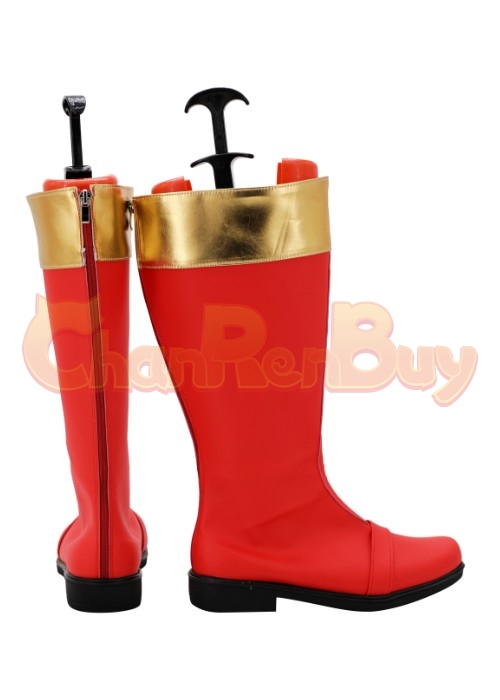 Aba Red Shoes Bakuryu Sentai Abaranger Cosplay Boots-Chaorenbuy Cosplay
