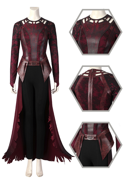 Wanda Scarlet Witch Costume Doctor Strange in the Multiverse of Madness Cosplay Suit Ver
