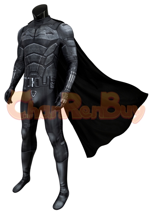 Superhero Bat Style Man Costume Bodysuit Cosplay Robert Pattinson Ver