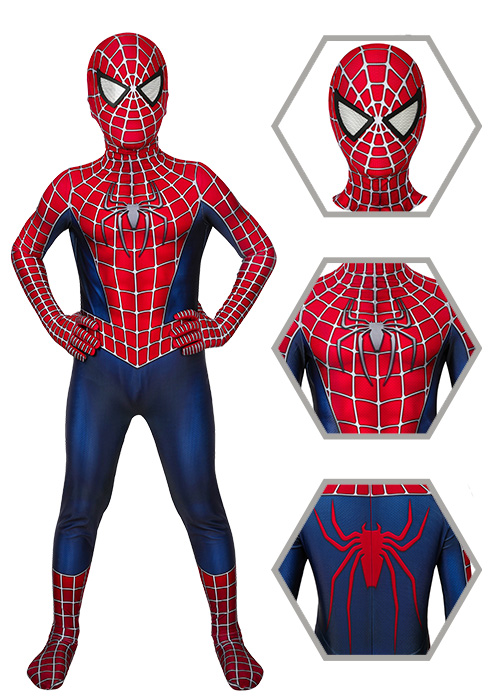 Spider Man 2 Costume Tobey Maguire Cosplay Jumpsuit Kids Size-Chaorenbuy Cosplay