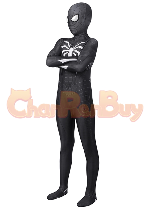 Marvel's Spider Man Miles Morales Costume Cosplay Venom Symbiote Suit Kid Size