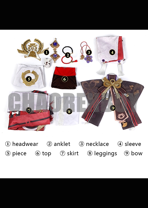 Yae Miko Costume Genshin Impact Cosplay Suit Shoes Wig Outfit-Chaorenbuy Cosplay